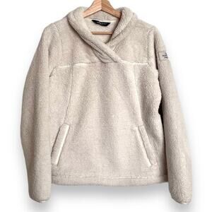 North Face Vintage White Campshire Shawl Collar Sherpa Pullover Women's Size S